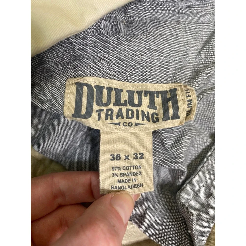 Duluth Trading Co Flex Ballroom Khakis Tan Mens 36x32 Slim Fit Casual‎ Straight
